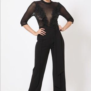 Deep V-neck Mesh See Through Top w/crotchet